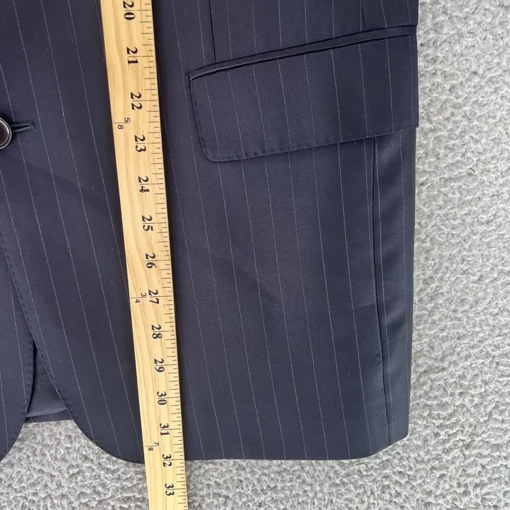 Jos. A. Bank Signature Gold Mens Blazer Black Striped Suit Jacket Sport Coat 43R